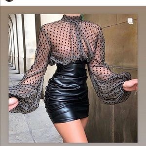 Sexy faux leather set